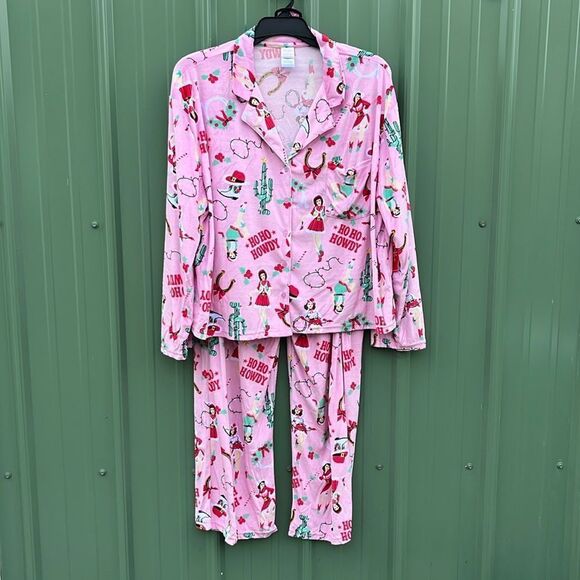 Velour Notch Collar Pajama Top & Pants Lounge Sleep 2-Piece Set Size 2X - Picture 1 of 6